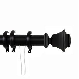 Julio Decorative Traverse Rod with Rings 30" - 48" Black