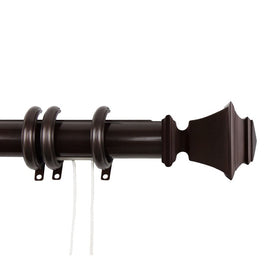 Julio Decorative Traverse Rod with Rings 48" - 84" Cocoa