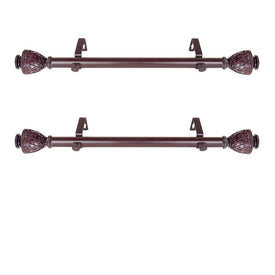 Verona 1" Diameter x Side Curtain Rod 12" - 20" Long (Set of 2) - Mahogany