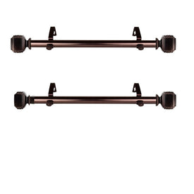 Borris 1" Diameter x Side Curtain Rod 12" - 20" Long (Set of 2) - Bronze