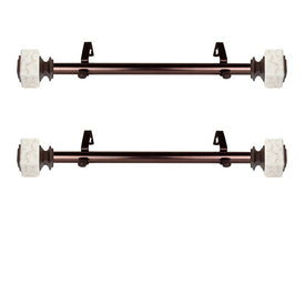 Estee 1" Diameter x Side Curtain Rod 12" - 20" Long (Set of 2) - Bronze