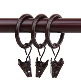 1" Inside Diameter Ring with Clip (Set of 10) - Mahogany