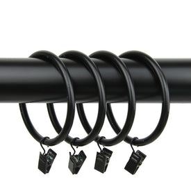 2-1/2" Curtain Rings with Clip (Set of 10) - Black