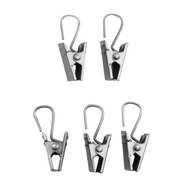 24 Clips with Hooks-Satin Nickel
