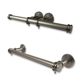 Double Toilet Paper Holder/Closet and Ceiling Rod - Satin Nickel