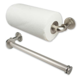 Triple Toilet Paper Storage/Single Kitchen Towel Holder - Satin Nickel