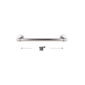 Industrial Pipe Design 18" Towel Rack - Satin Nickel