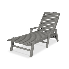 Nautical Chaise with Arms - Slate Gray
