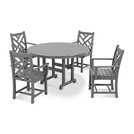 Chippendale Five-Piece Dining Set - Slate Gray