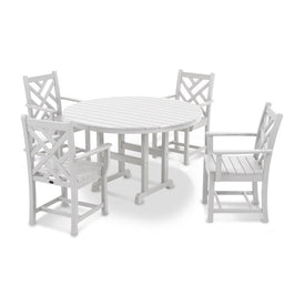 Chippendale Five-Piece Dining Set - White