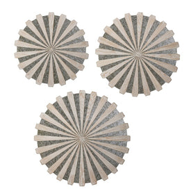 Daisies Mirrored Circular Wall Decor by Renee Wightman Set of 3