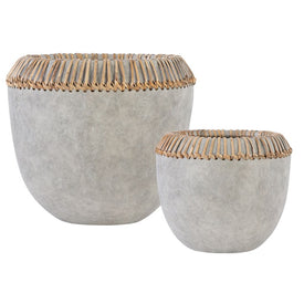 Aponi Concrete Gray Bowls by Grace Feyock Set of 2