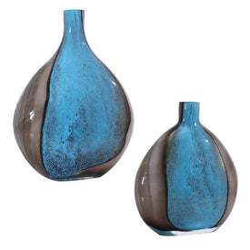 Adrie Art Glass Vases by David Frisch Set of 2