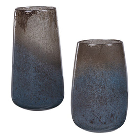 Ione Seeded Glass Vases by Carolyn Kinder Set of 2