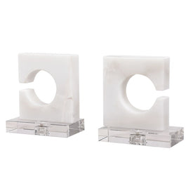 Clarin White and Gray Bookends by David Frisch Set of 2