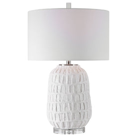 Caelina Textured White Table Lamp by Renee Wightman