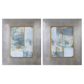 Gilded Whimsy Abstract Art Prints by Jennifer Goldberger Set of 2