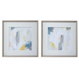 Fractal Pastel Abstract Wall Art by June Erica Vess Set of 2