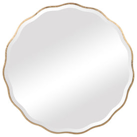 Aneta Gold Round Wall Mirror by Jim Parsons