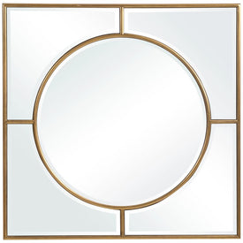 Stanford Gold Square Wall Mirror by John Kowalski