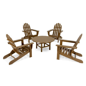 Classic Folding Adirondack Five-Piece Conversation Group - Teak