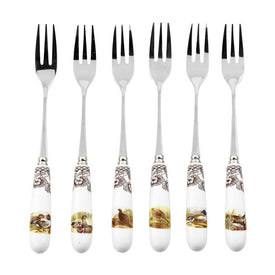 Woodland Set of 6 Pastry Forks - Assorted Motifs