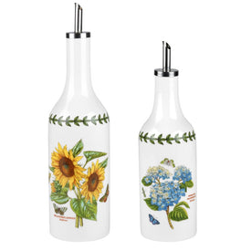 Botanic Garden Oil & Vinegar Drizzler Set - Sunflower &- Hydrangea