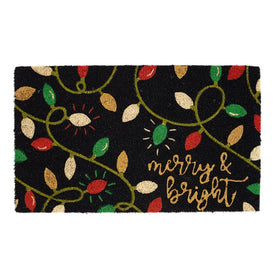 Merry & Bright Lights 18" x 30" Vinyl Back Coir Doormat