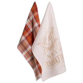 Check Fall Be Thankful Printed Dish Towels Set of 2 Assorted