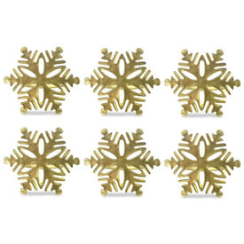Gold Snowflake Napkin Rings Set of 6