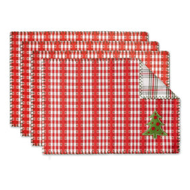Jolly Tree Reversible Embellished Placemats Set of 4