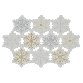 Embroidered Snowflake Placemats Set of 4