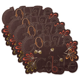 Gobble Gobble Embroidered Placemats Set of 4