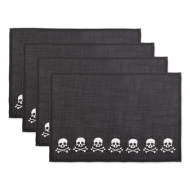 Skulls Embroidered Placemats Set of 4