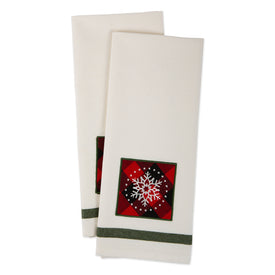 Snowflake Embellished Dish Towels Set of 2