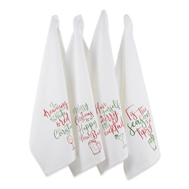 Tipsy Glitzy Christmas Dish Towels Set of 4 Assorted