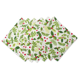 Boughs of Holly Print Napkins Set of 6