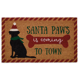 Santa Paws 18" x 30" Vinyl Back Coir Doormat