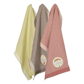 Fall In Love Embellished Dish Towels Set of 3 Assorted