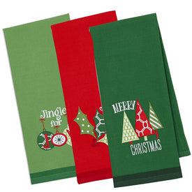 Christmas Embroidered Set of 3 Assorted