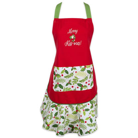 Merry Kissmass Ruffle Apron