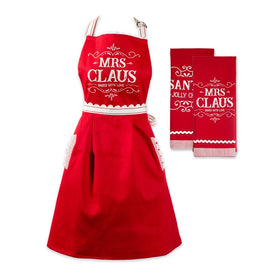 Mrs. Claus Kitchen Apron and Towel Set of 3