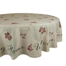 Rustic Leaves Print 70" Round Tablecloth