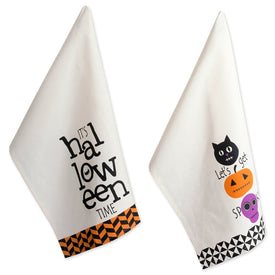 All Hallows Eve Halloween Printed Dish Towels Set of 2 Assorted