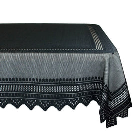 Black Nordic Lace 52" x 90" Table Cloth
