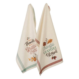 Grateful Fall Printed Dish Towels Set of 2 Assorted