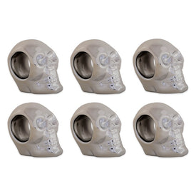 Silver Skull Napkin Rings Set of 6