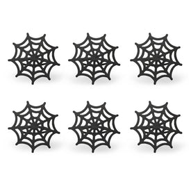 Black Spider Web Napkin Rings Set of 6