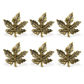 Gold Maple Leaf Napkin Rings Set of 6