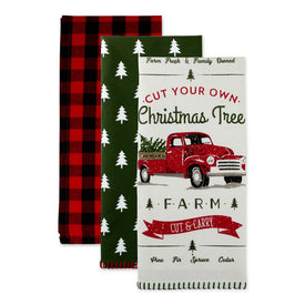Christmas Truck Dish Towels Set of 3 Assorted